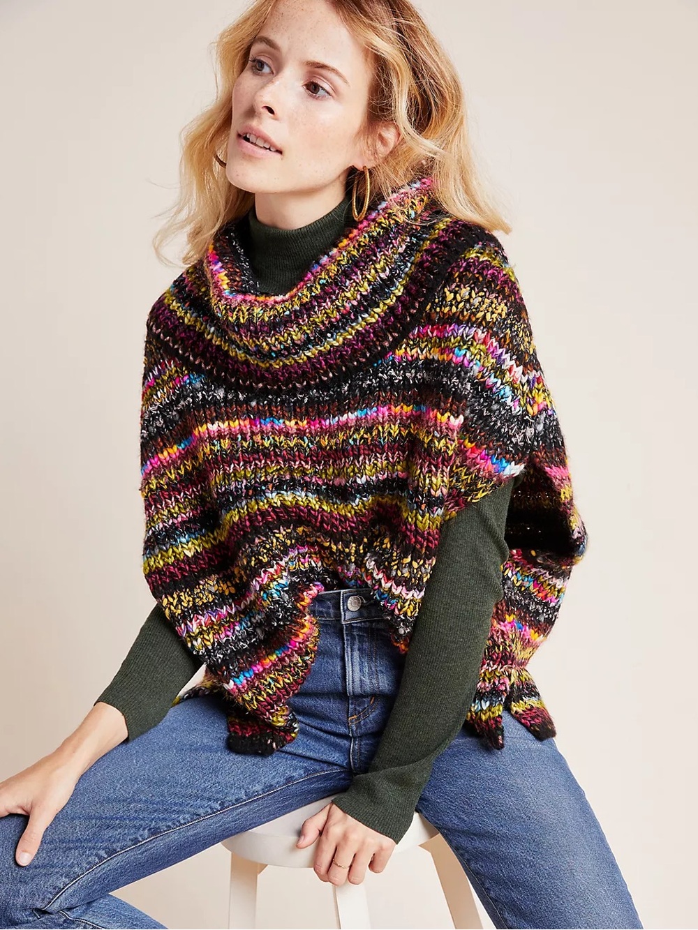 Piera Knit Turtleneck Poncho